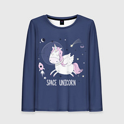 Лонгслив женский Space unicorn, цвет: 3D-принт