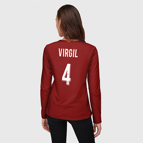 Женский лонгслив Virgil van Dijk 19-20 форма / 3D-принт – фото 4