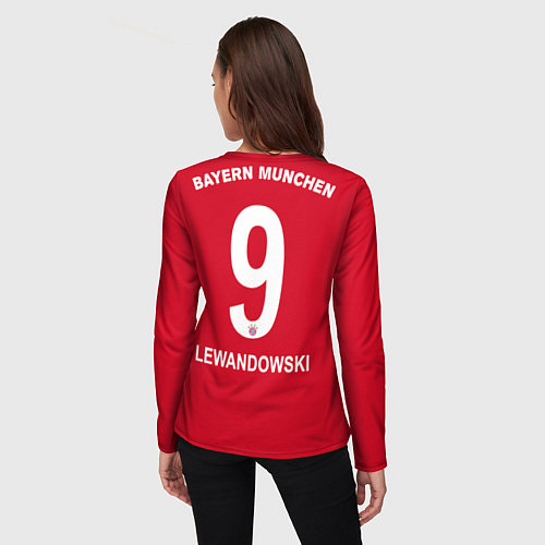 Женский лонгслив FC Bayern: Lewandowski Home 19-20 / 3D-принт – фото 4