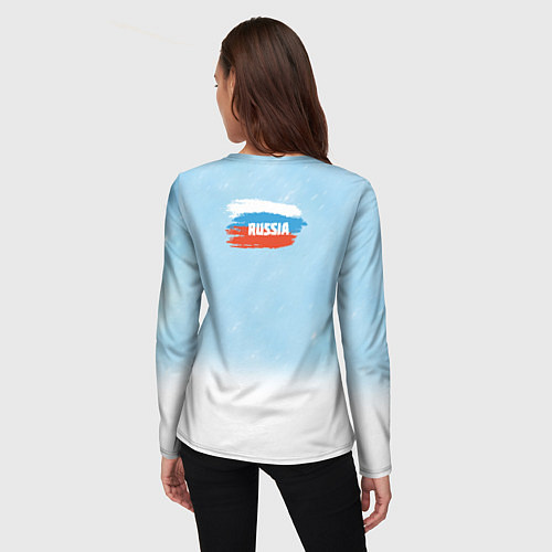Женский лонгслив Хоккей Russia / 3D-принт – фото 4