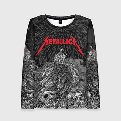 Лонгслив женский Metallica птица на черепах, цвет: 3D-принт