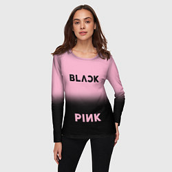 Лонгслив женский Blackpink - розово-черный, цвет: 3D-принт — фото 2