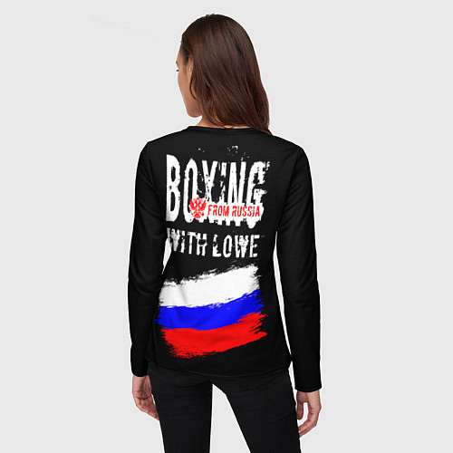 Женский лонгслив Boxing from Russia / 3D-принт – фото 4