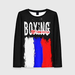 Лонгслив женский Boxing from Russia, цвет: 3D-принт