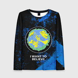 Лонгслив женский Плоская земля, цвет: 3D-принт