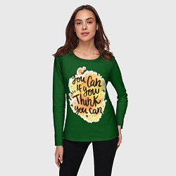 Лонгслив женский Ты сможешь, если так думаешь, цвет: 3D-принт — фото 2