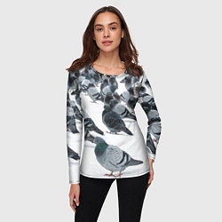 Лонгслив женский Голуби, цвет: 3D-принт — фото 2
