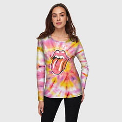Лонгслив женский Rolling Stones tie-dye, цвет: 3D-принт — фото 2
