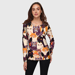 Лонгслив женский КОТИКИ, цвет: 3D-принт — фото 2