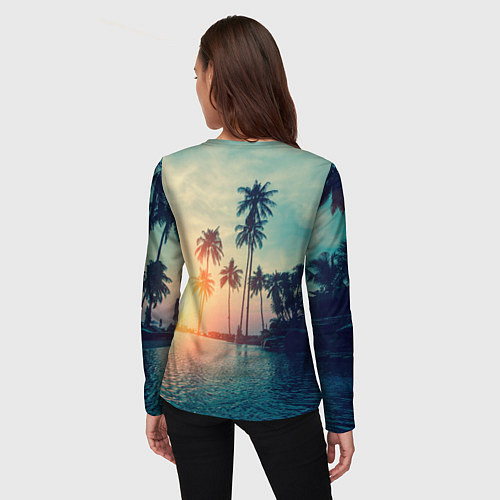 Женский лонгслив Пальмы / 3D-принт – фото 4