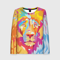 Лонгслив женский Акварельный лев, цвет: 3D-принт