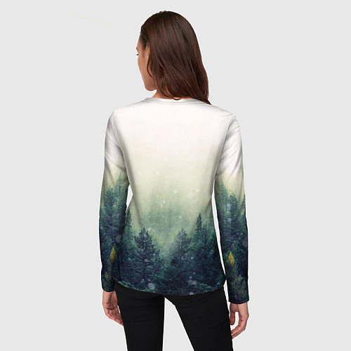 Женский лонгслив Волк / 3D-принт – фото 4