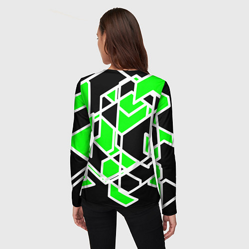 Женский лонгслив Зелёное трубы / 3D-принт – фото 4