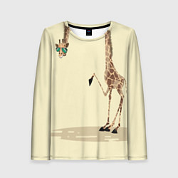 Лонгслив женский Жираф на шее, цвет: 3D-принт