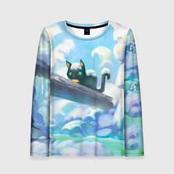 Лонгслив женский Снежный котенок, цвет: 3D-принт