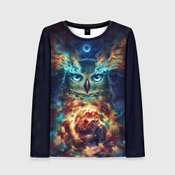 Лонгслив женский Сова Космос, цвет: 3D-принт