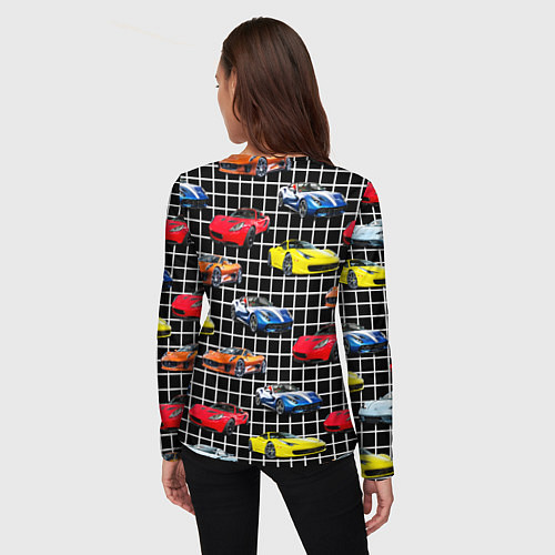 Женский лонгслив Гоночные тачки / 3D-принт – фото 4