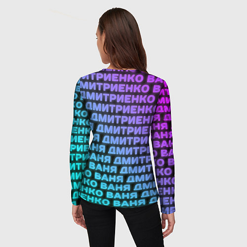 Женский лонгслив Ваня Дмитриенко Неон / 3D-принт – фото 4