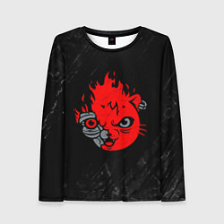 Лонгслив женский CYBERPUNK 2077 КОТ КИАНУ РИВЗ, цвет: 3D-принт