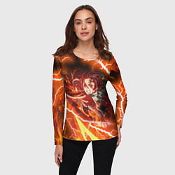 Лонгслив женский КЛИНОК РАССЕКАЮЩИЙ ДЕМОНОВ, цвет: 3D-принт — фото 2