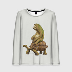 Лонгслив женский Тише едешь А впрочем, цвет: 3D-принт