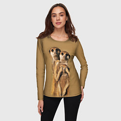Лонгслив женский Сурикаты, цвет: 3D-принт — фото 2