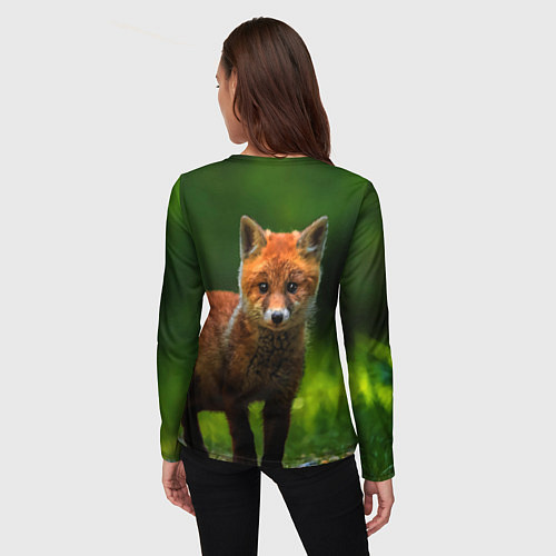 Женский лонгслив Маленький лисенок / 3D-принт – фото 4