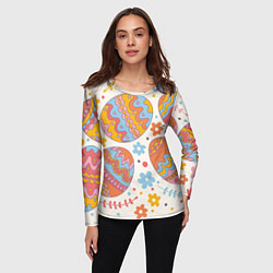 Лонгслив женский Пасха, цвет: 3D-принт — фото 2
