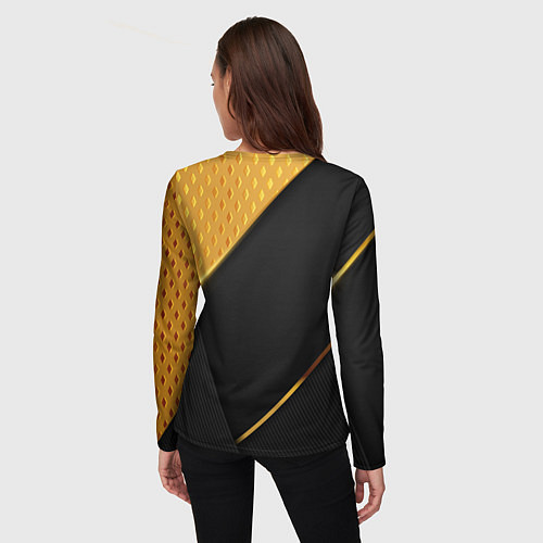 Женский лонгслив 3D BLACK & GOLD / 3D-принт – фото 4