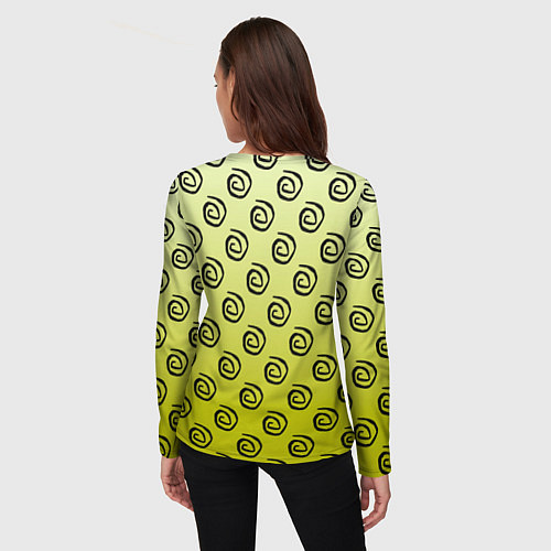 Женский лонгслив Узор спиральки на желтом фоне / 3D-принт – фото 4