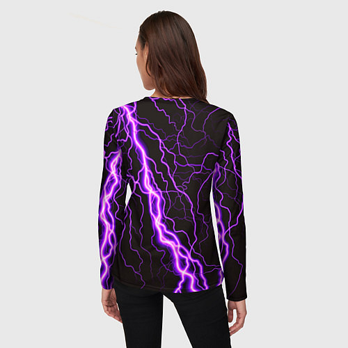 Женский лонгслив GENSHIN IMPACT МОЛНИЯ НЕОН / 3D-принт – фото 4