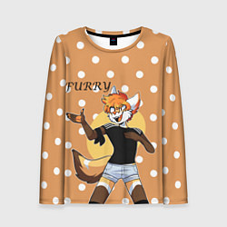 Лонгслив женский Furry fox guy, цвет: 3D-принт