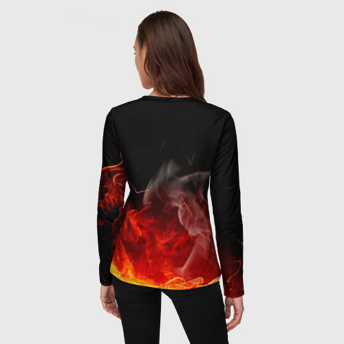 Женский лонгслив Зоро в огне One Piece Большой куш / 3D-принт – фото 4