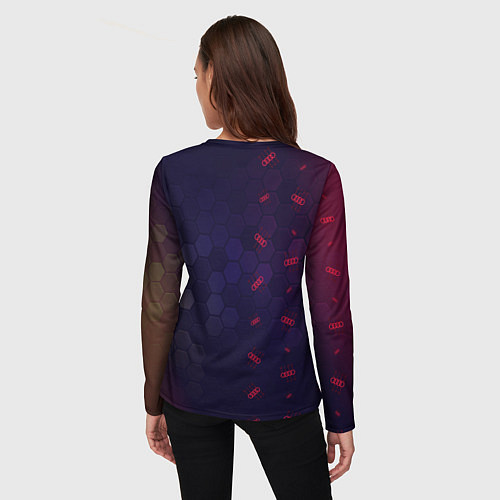 Женский лонгслив Audi - Gearbox - Hexagon Pattern / 3D-принт – фото 4