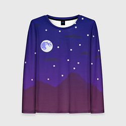 Женский лонгслив Пиксельная ночь 8 bit