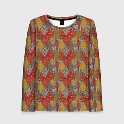 Лонгслив женский Осенний пэчворк, цвет: 3D-принт