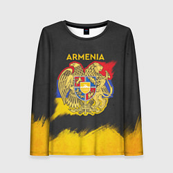 Лонгслив женский Yellow and Black Armenia, цвет: 3D-принт