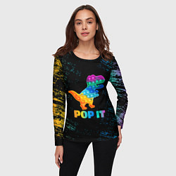 Лонгслив женский POP IT DINOSAUR ДИНОЗАВР, цвет: 3D-принт — фото 2