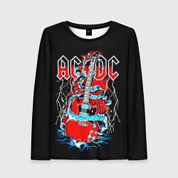 Лонгслив женский ACDC гитара, цвет: 3D-принт