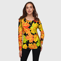Лонгслив женский LEAF FALL AUTUMN, цвет: 3D-принт — фото 2