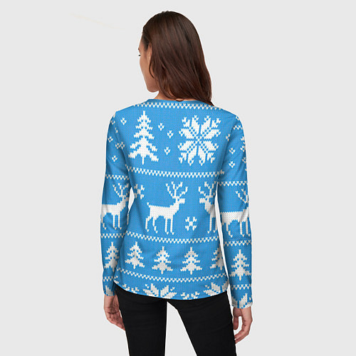 Женский лонгслив Зимняя ночь / 3D-принт – фото 4