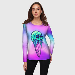 Лонгслив женский Мороженое Ice Scream Череп Z, цвет: 3D-принт — фото 2