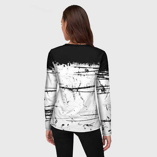 Женский лонгслив ИСПАЧКАННЫЙ КРАСКОЙ / 3D-принт – фото 4