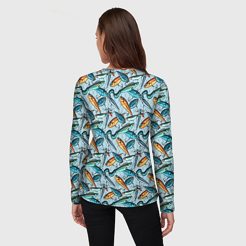 Женский лонгслив Воблеры / 3D-принт – фото 4