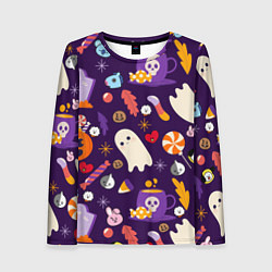 Женский лонгслив HALLOWEEN BTS BT21 PATTERN БТ21 БТС ХЕЛЛОУИН