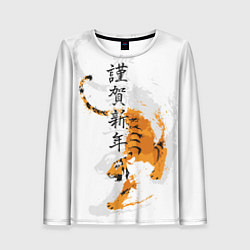 Лонгслив женский Китайский тигр, цвет: 3D-принт