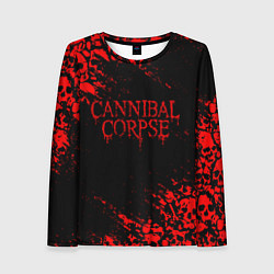 Лонгслив женский CANNIBAL CORPSE КРАСНЫЕ ЧЕРЕПА, цвет: 3D-принт