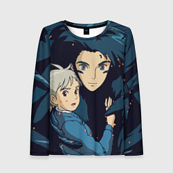 Лонгслив женский Ходячий замок Софи и Хаул летят, цвет: 3D-принт