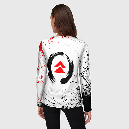 Женский лонгслив GHOST OF TSUSHIMA ПРИЗРАК ЦУСИМЫ КРАСНОЕ СОЛНЦЕ / 3D-принт – фото 4