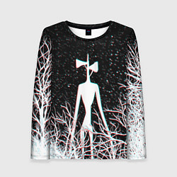 Женский лонгслив СИРЕНОГОЛОВЫЙ ГЛИТЧ ЛЕС, КОСМОС